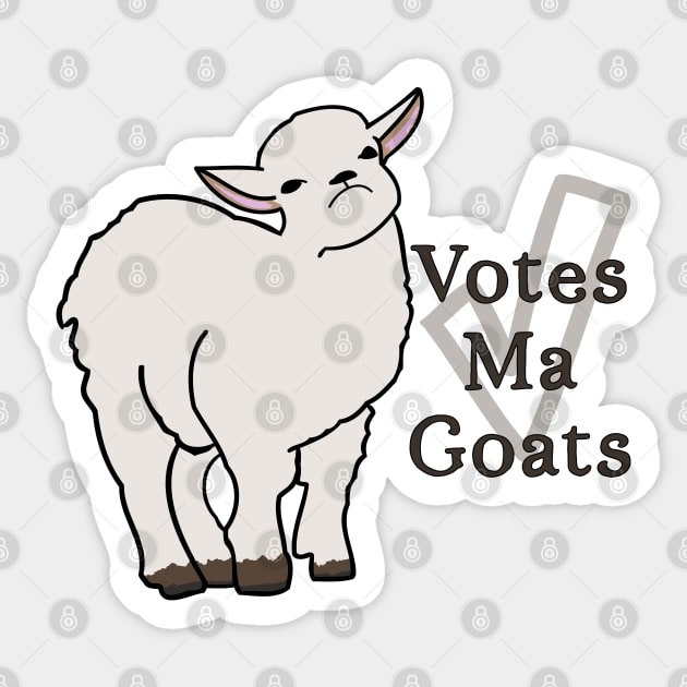 Votes Ma Goats Meme Humor Sticker by Punderstandable